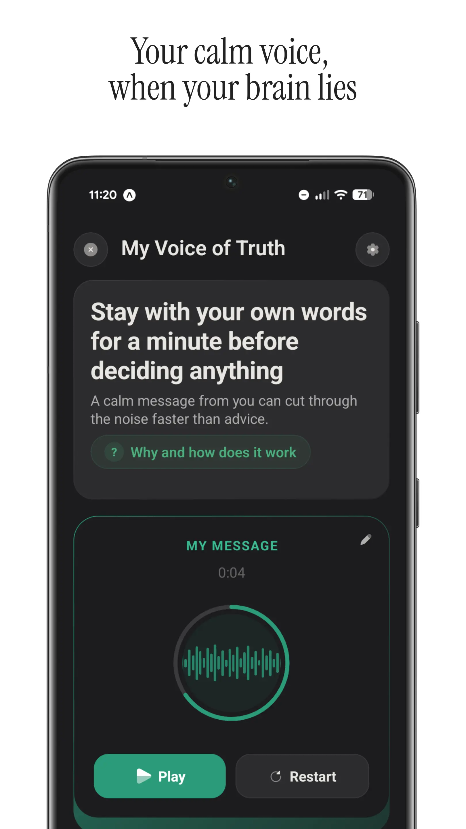 My Voice of Truth — hear your own calm voice when you need it most